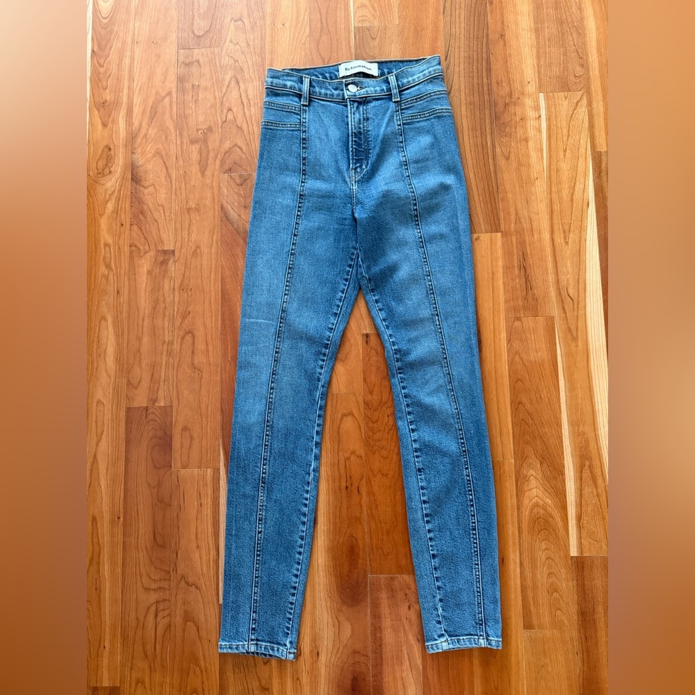Reformation Suzie Jean in Rhina wash. Size 25.
